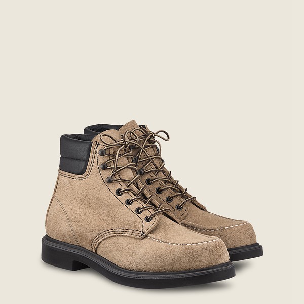 Red Wing Heritage Boots Classic Supersole - 6-inch Mohave Leather - Khaki - Mens BQE742018